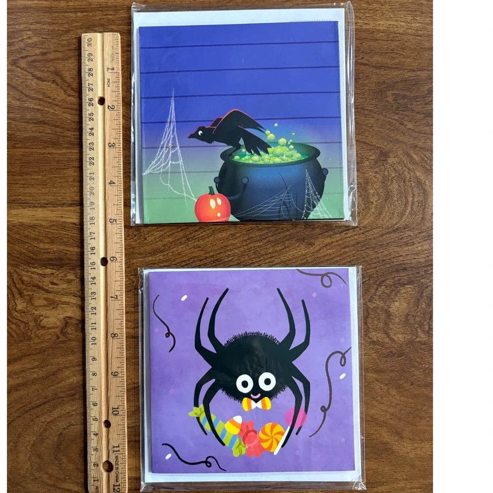 2 UP With Paper Treasures Halloween Pop Up Greeting‎ Cards Spider & Cauldron New
